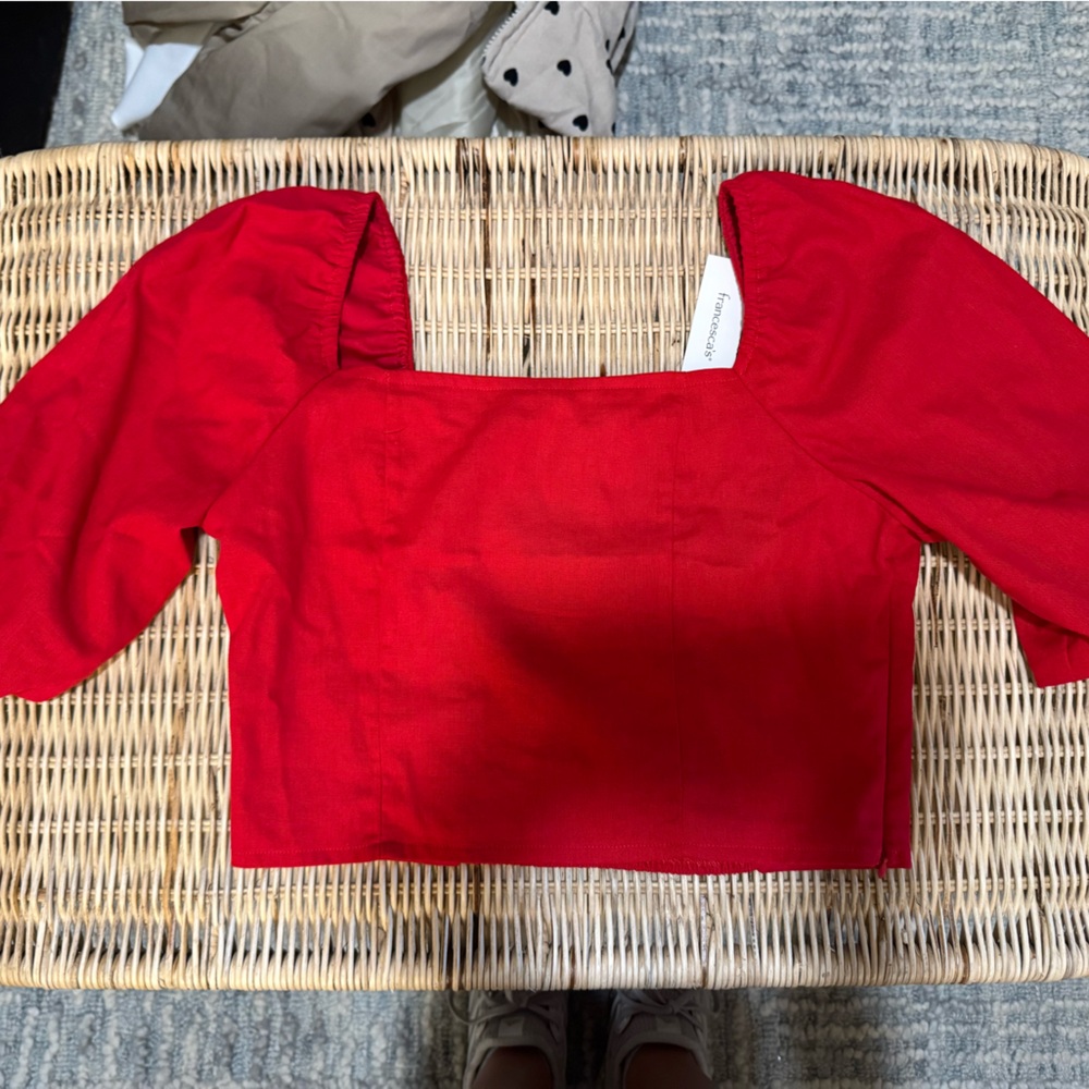 Francesca's Collections Bold Red Blouse